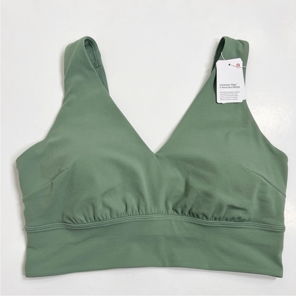 lululemon athletica Other - Lululemon NWT Align V-Neck Bra *Light Support, DDD/G Cup Grey Eucalyptus